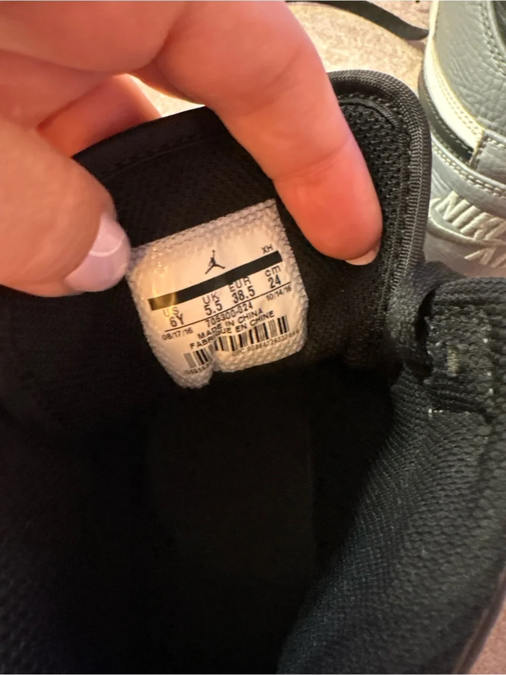 Nike Air Jordan Kids High-Top Sneakers in Gray, White and Black